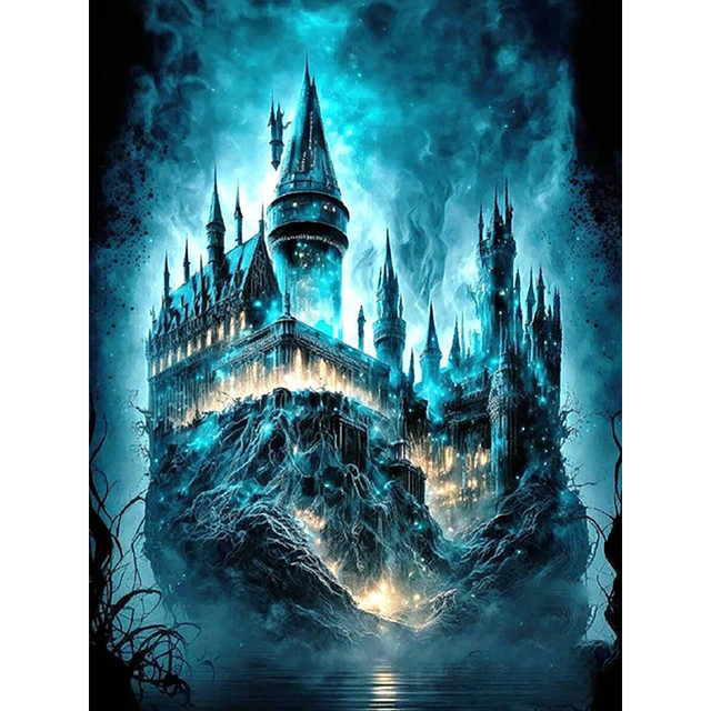 Handmade DIY Harry Potter Diamond Painting Hogwarts Castle Eagle